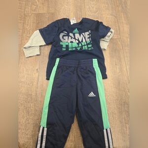 Adidas Navy and Green Kids Set